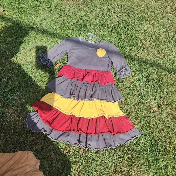 Sado GIRLS SIZE 9/10 little girls boutique TIERED FALL colors DRESS Adorable - Picture 2 of 10